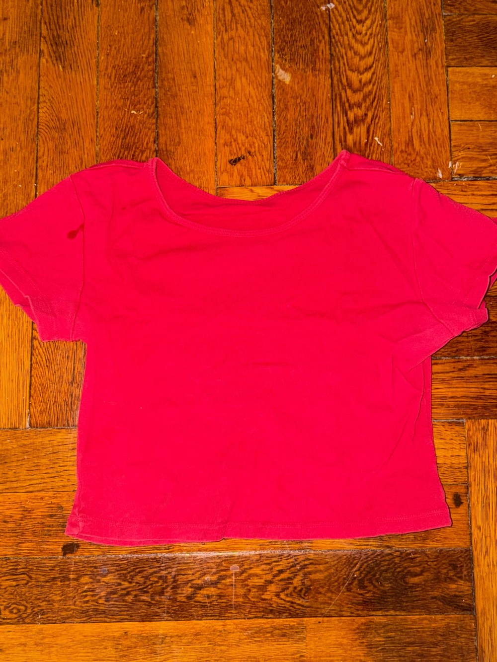 Women's Pink Crop Top Short Sleeve Tee